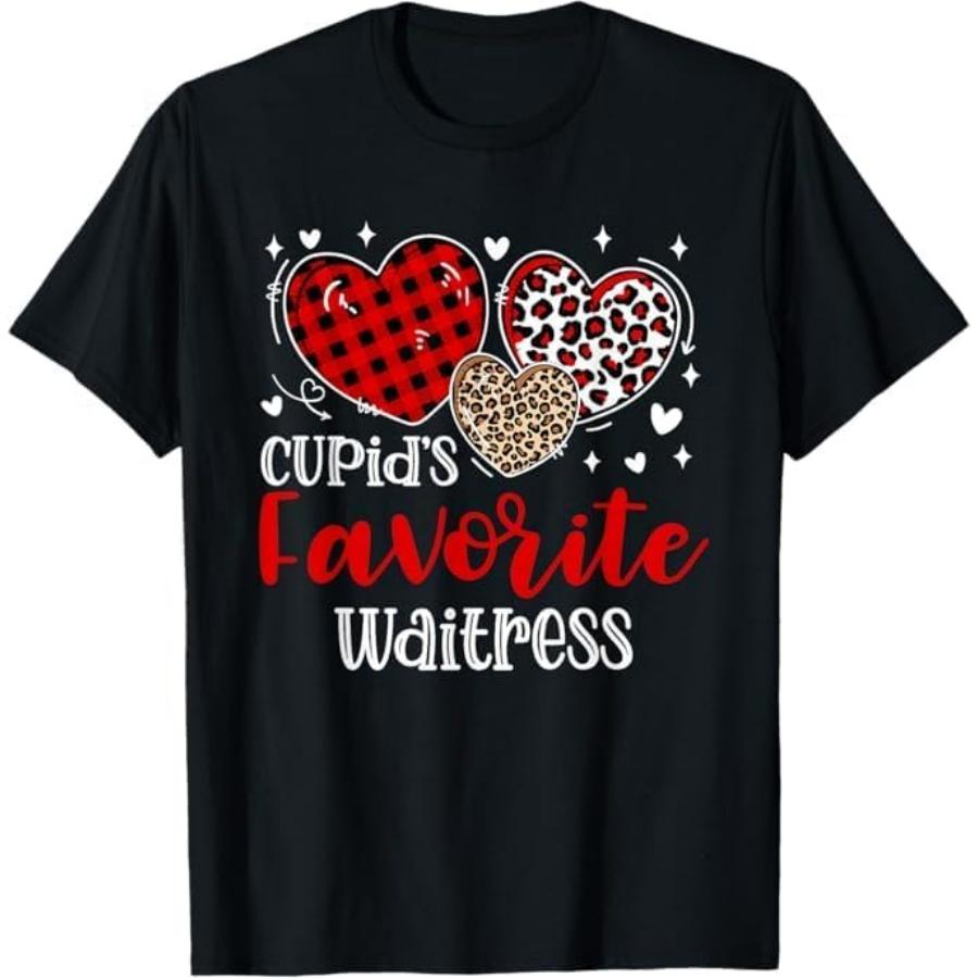 Valentine s Day Cupid s Favorite Waitress Heart T-Shirt LTDV Mens Womens Tank Top Sweatshirt Hoodie Longsleeve 635 Black XXXXXL разноцветный