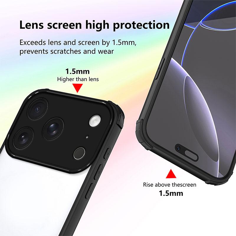 Shockproof Case For Iphone 17 Pro Hard Back Cover For Iphone 17 Pro Max TPU + PC Bumper Protective Capa Iphone17promax Coque