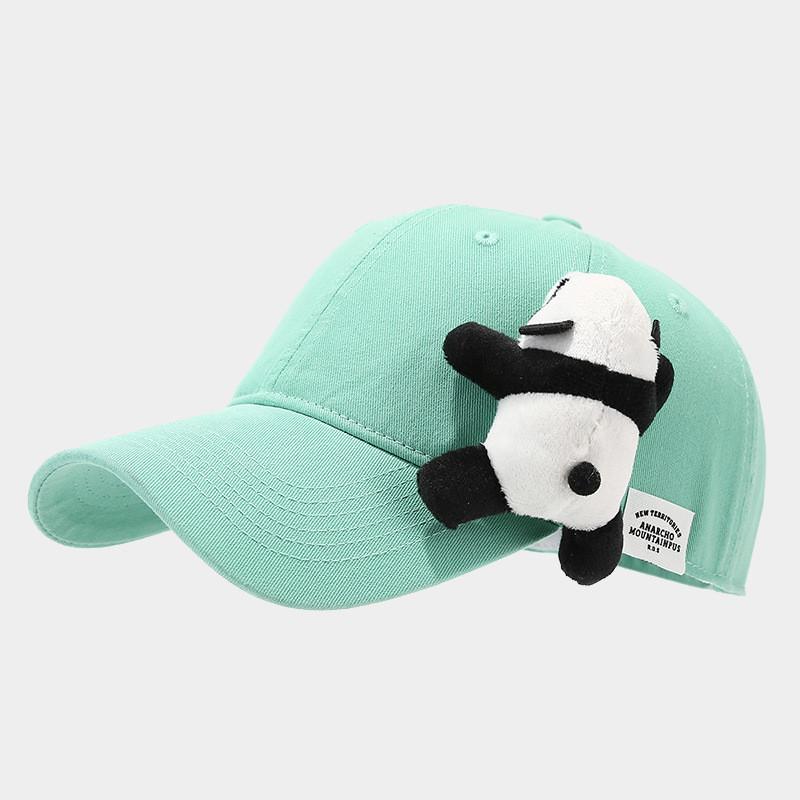Cute Panda Embroidered Baseball Cap For Women Summer Sun Protection With Curved Brim And Adjustable Strap