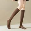 Women Striped Cotton Long Socks Japanese Jk Black White Knee High Stockings Long Tube Leg Solid Color Girls Students Warm Socks