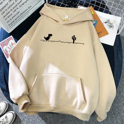 Mosaic Game Cactus Little Dinosaur Print Men/Women Cotton Hoodie Casual Oversized Pullover Popular Sweatshirt Unisex Clothing
