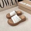Muffin Thick Bottom Heightened Pleated Slippers Women Summer Wear New Retro Fashion Cool Slippers