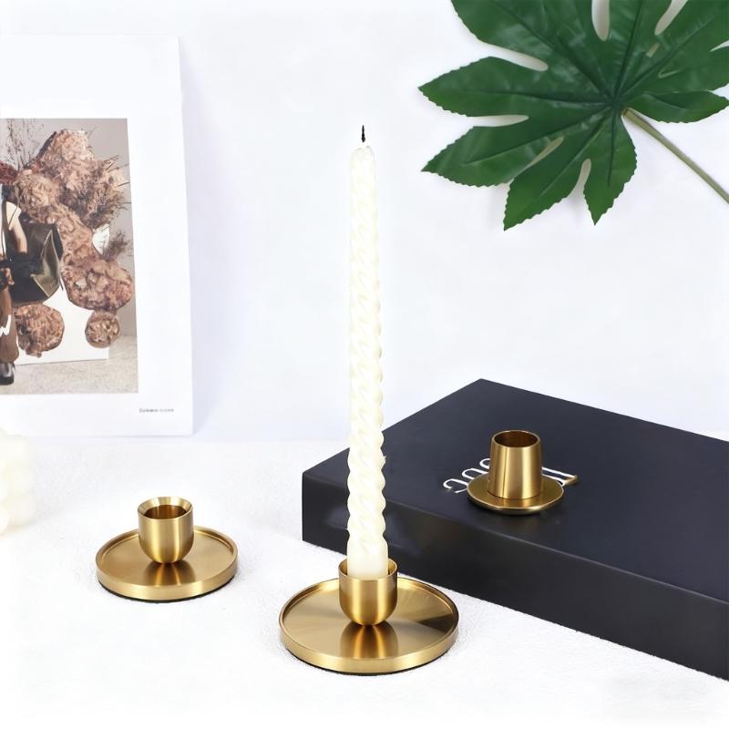 Contemporary Candlestick Holders Stands Set Of 3 Metal Decorative For Dining Table