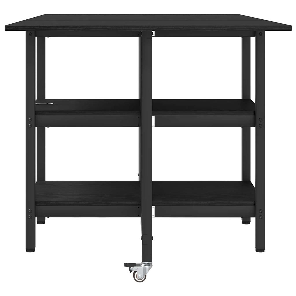 Dining Table 122 x 80 x 76.5 cm Particleboard Black Oak