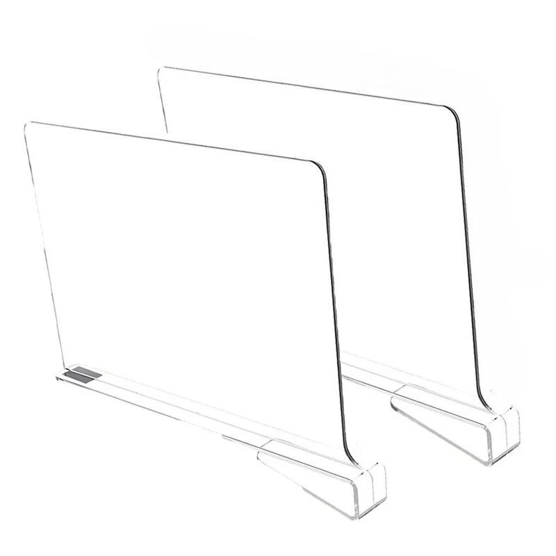 

2/4/6/8PCS Transparent Wardrobe Shelf Organizer, Cabinet Bookshelf Partition Board, Saving Space and Categorizing Items