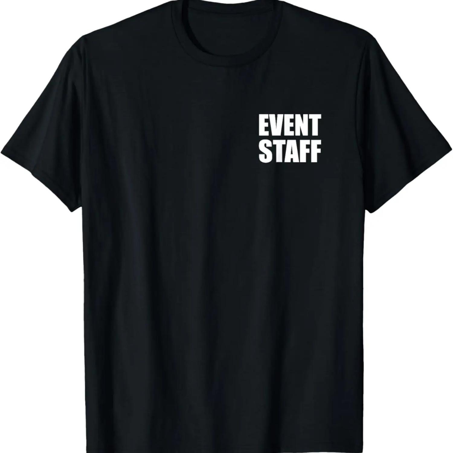 Staff Employee, Event Staff (Front print only), White Text T-Shirt S чёрный