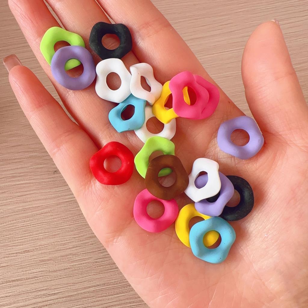 Hexagonal wavy big hole stack bead diy mobile phone chain bag pendant jewelry Beaded pen bracelet necklace jewelry accessories