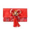 New Year Blessing Words 2025 Money Pocket Brocade Cloth Tassel New Year Money Bag  Chinese Wedding