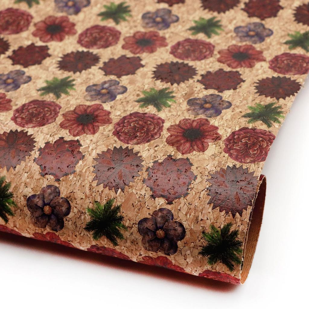Wood Grain PU Leather Sheet 20x33cm, Cork Touch Faux Leather for DIY Crafts and Decorative Projects