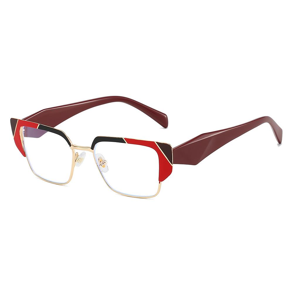 

Anti Blue Light Leopard Print Cat Eye Women Glasses Irregular Color Matching Frame Design Prevent Radiation Casual Men Glasses as picture