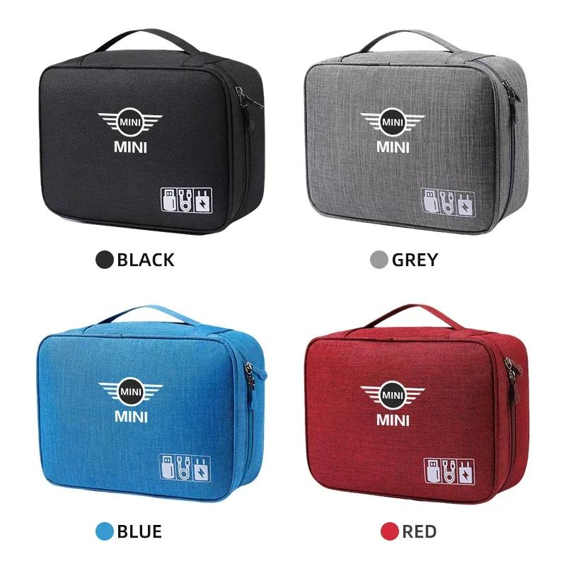 Car Digital Storage Bag USB Data Cable Organizer Accessories for BMW MINI F55 F56 R60 R59 R58 WORKS One Cooper JCW R57 R56 R55