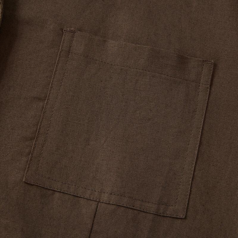 Elva' Island Women's Linen Blend Short Sleeve Jumpsuit