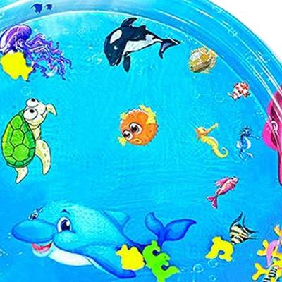 Cat Water Sensory Play Mat Cat Sensory Water Fish Mat Puppy Toddler Interactive Toy Inflatable Pad with Air Pump for Sofa Floor
