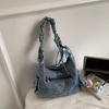 Borsa a tracolla in denim da donna, leggera, piccola, quadrata, borsa a spalla, da sotto braccio