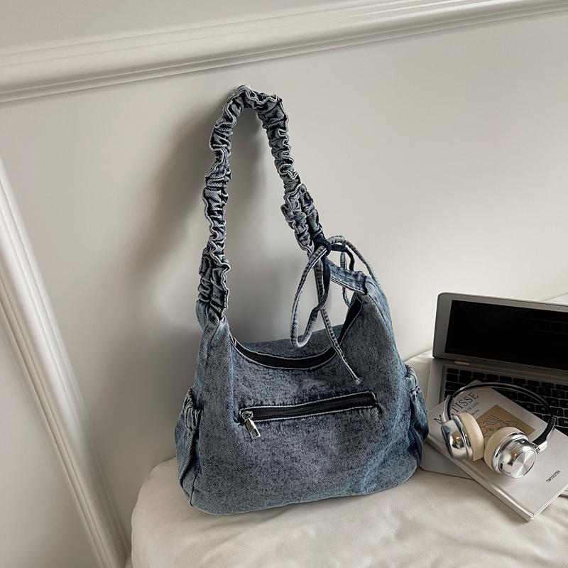 Borsa a tracolla in denim da donna, leggera, piccola, quadrata, borsa a spalla, da sotto braccio
