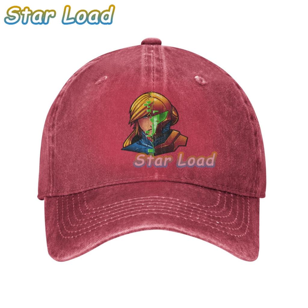 Fashion Cool Baseball Caps Trucker Hats Cowboy Peaked Cap Supre Metroid Logo Samus Action Game Sun Shade Hats for Game Lover