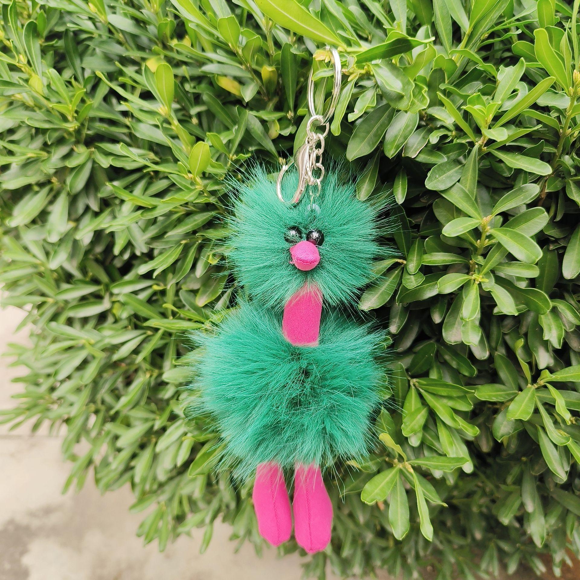 Nepbont Struisvogel Sleutelhanger Kinderen Cadeautas Decoratie Pluche Dier Hanger Sleutelhanger Rugzak Bedeltje Spullen Pluche Speelgoed Cadeaus groen