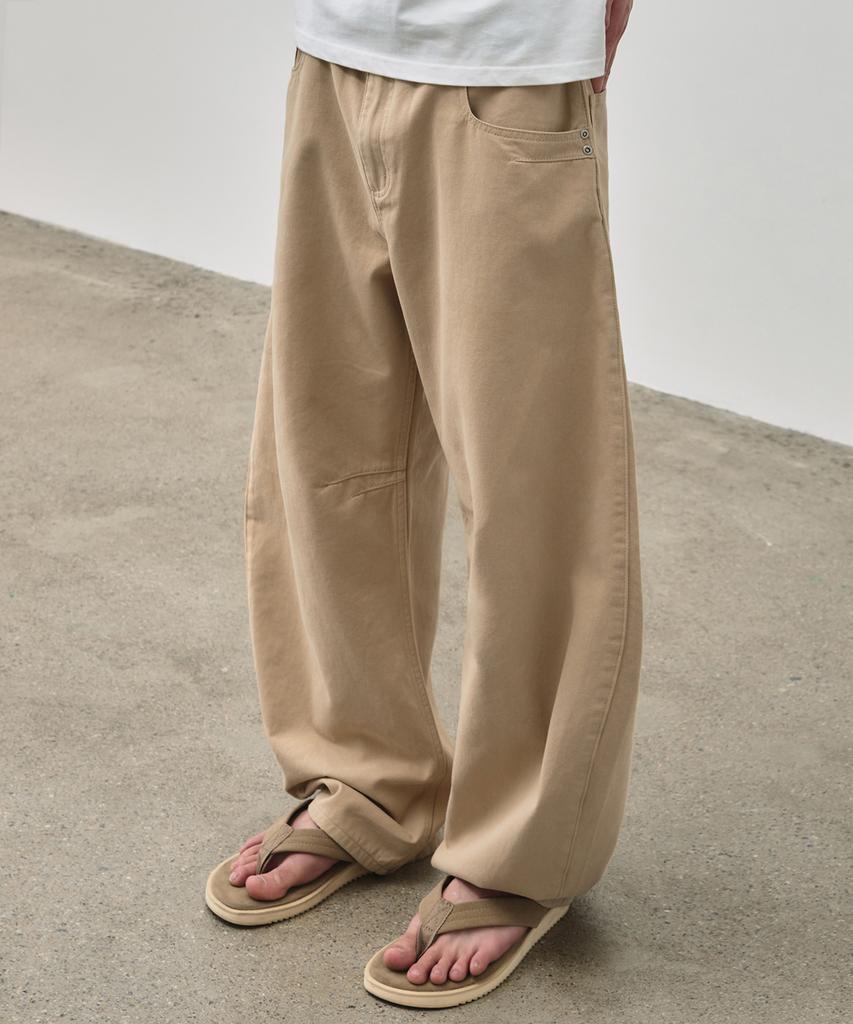 ALYSS [Nerdking X Alyss] Summer Sleek Curved Cotton Chino Pants_3 Colors