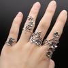 Retro 4 Pcs Hollow Flower Set Rings For Women Vintage Open Ring Punk Gothic Rock Hiphop Accessories Designer  Lovers Gift