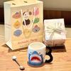 Shark ceramic mug cute girl birthday gift water cup office breakfast coffee cup girlfriend souvenir