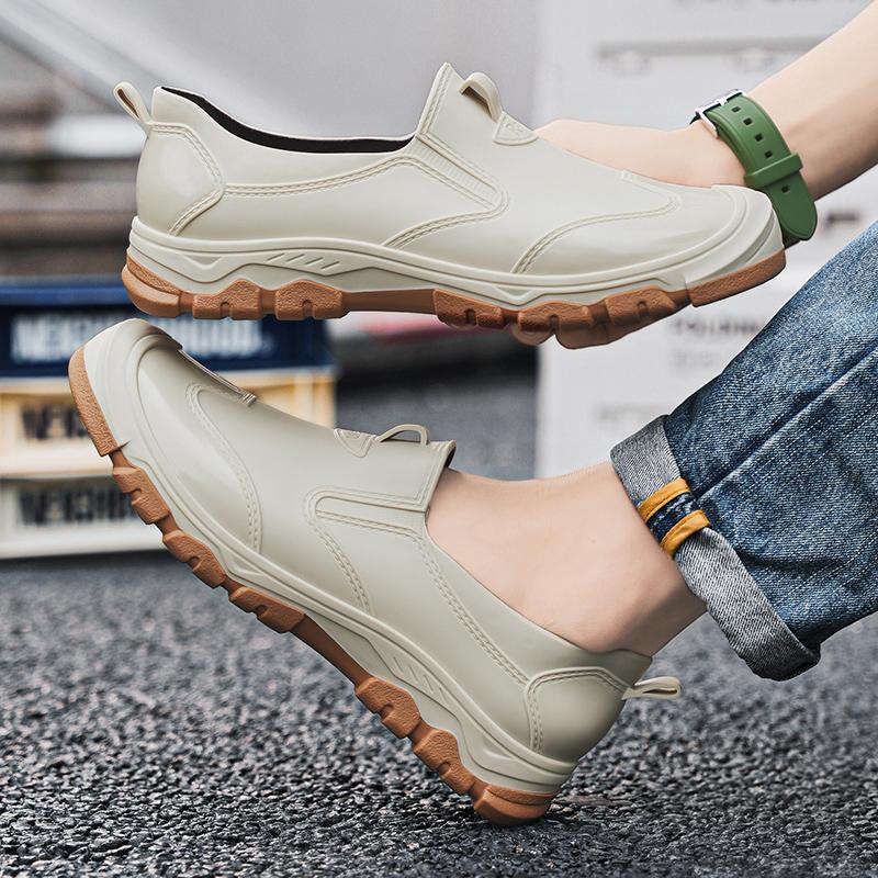 Fashion Hot Sale Men's Ankle Rain Boots Outdoor Casual Men Hiking Fishing Water Shoes Waterproof Work Boot High Quality Mans Footwear