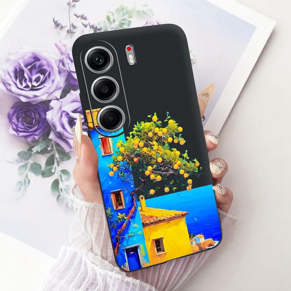 Hülle für Tecno Camon 40 Pro CM7 CM6 Handyhüllen für Camon 40 4G CM5 Niedliche Cartoon-Tiere Cooler Drache Löwe Weiches TPU Schwarze Abdeckung