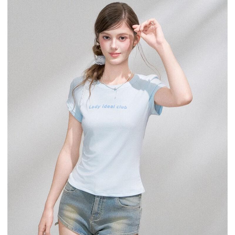 LADY IDEAL Lyocell Round Neck Slim Fit T-shirt