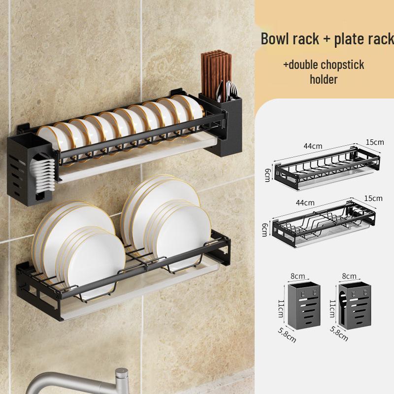 

Настенный набор для хранения и сушки посуды без сверления