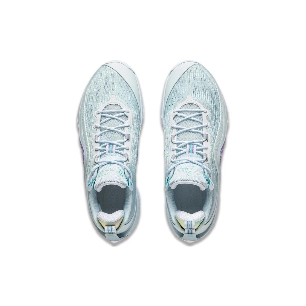 New LiNing Shadow 5 V2 Cushioning Anti Slip Wear Resistant Breathability Low Top Basketball Shoes Men's Light Blue White ABPU009-3