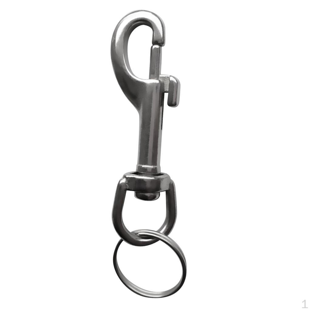 Scuba Diving Swivel Bolt Snap Hook Clip & Split Keyring Camping Backpack Keychain Accessories