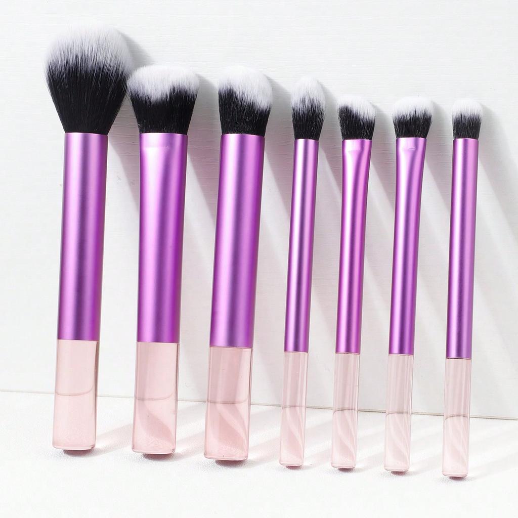 7 Transparent Rod Makeup Brush Cover Brush, Eyeshadow Brush Loose Powder Brush