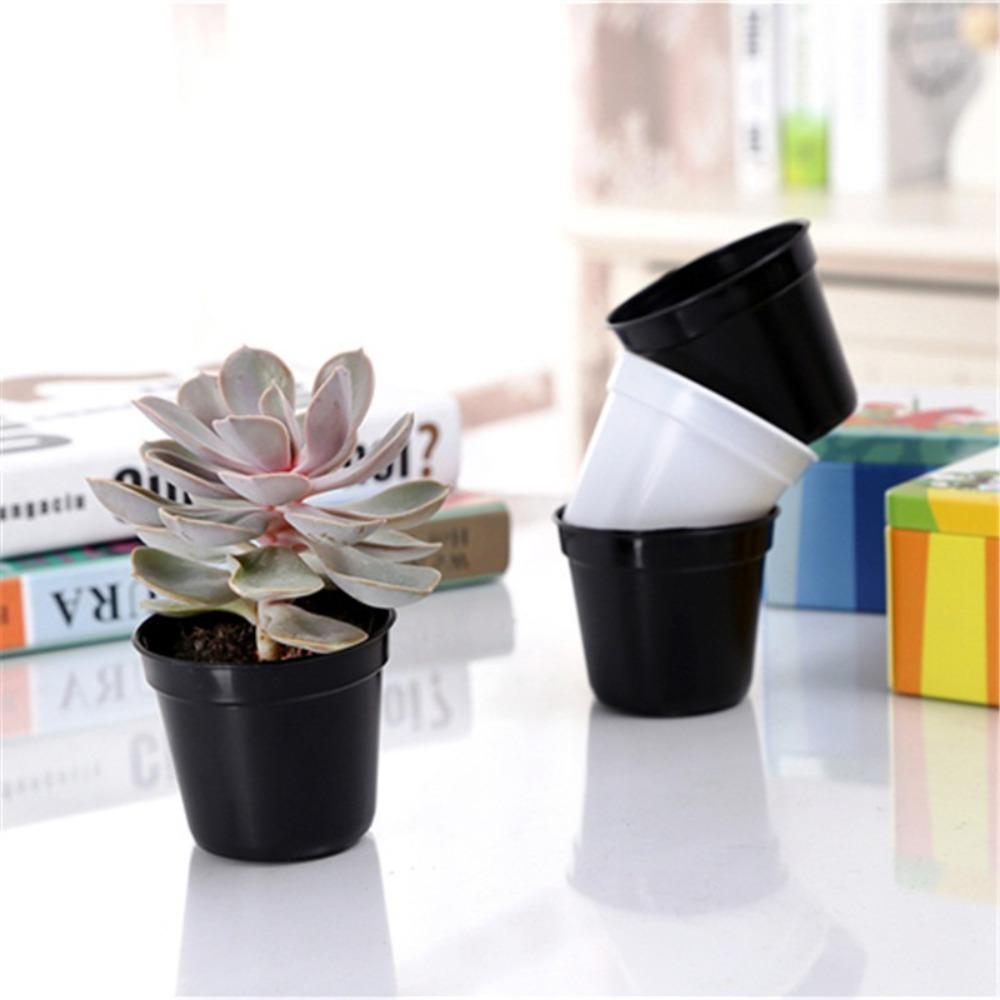 

20pcs Mini Flower Pot Plastic Plant Grow Pot New Plant Container Office чорний