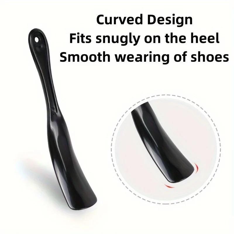 2PCS Unisex Long Handle Shoe Horns Portable Plastic Shoe Helper Non-Slip Easy Wear Tool for Travel Daily Use and Home