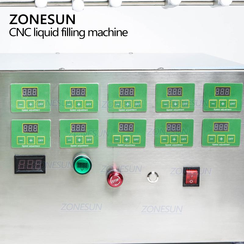 ZONESUN ZS-YTDP10 Electric Digital Control Diaphragm Pump Liquid Filling Machine 3-4000ml For Liquid Perfume Water Juice Essential Oil With 10 Heads
