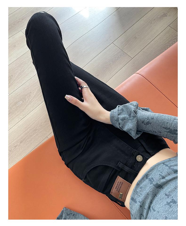 High-Waisted Slimming Straight-Leg Cigarette Jeans for Petite Women, Spring/Autumn 2026, Good Drape