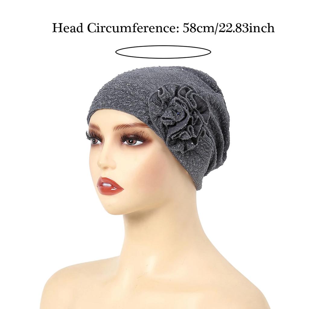 2025 New Muslim Fashion Flowers Turban Cap Women Hijab Islamic Chemo Cap Head Scarf Ladies Head Wrap Cover Hijab Scarf