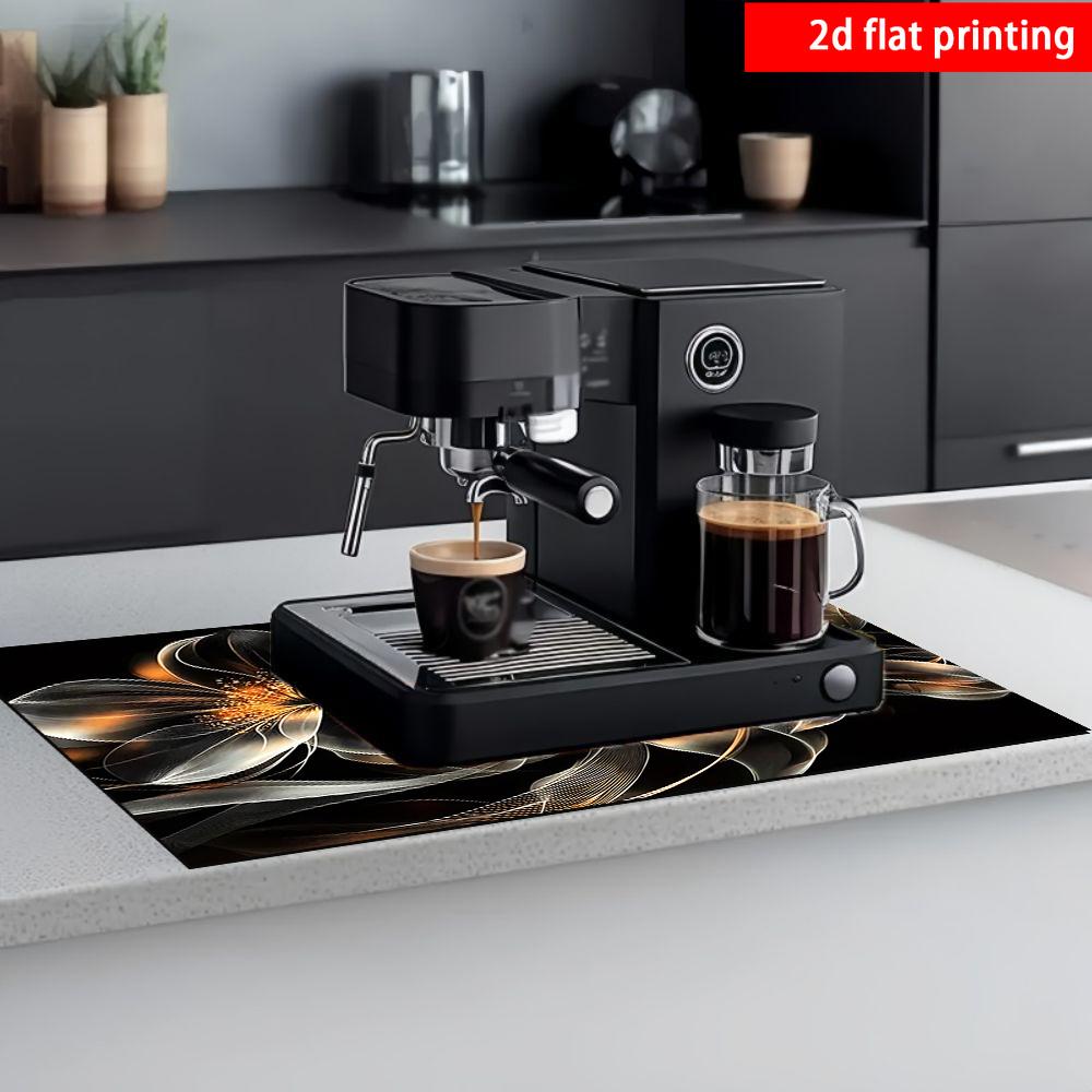 1Pcs Rubber Drying Mat With Abstract Floral For Coffee Shop Restaurant Kitchen Carpet Tableware Durable Diatom Mud Table Mat Pet