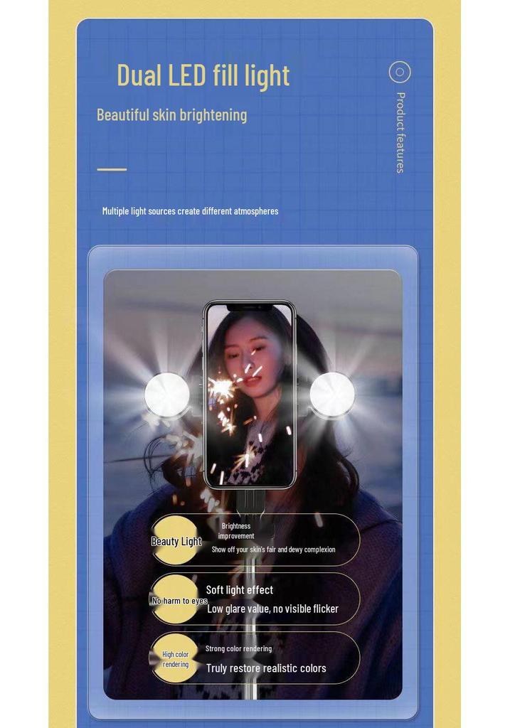 1,7 m wiederaufladbares Selfie-Stativ mit Bluetooth-Fernbedienung & Handyhalter für Live-Übertragungen