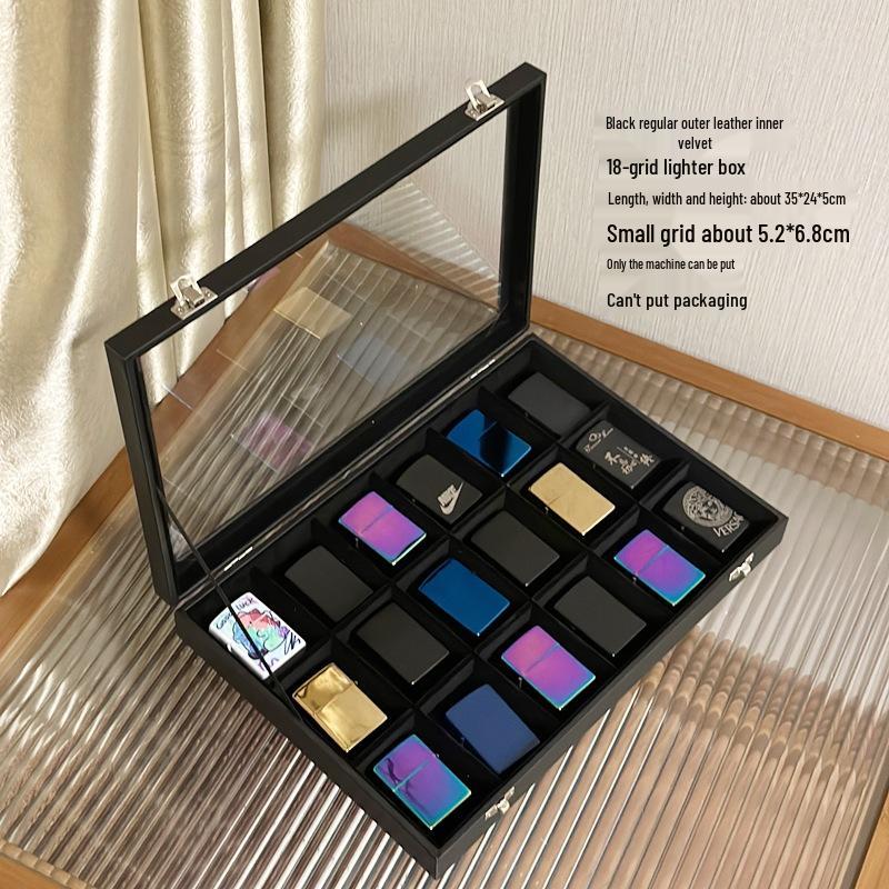 

Прозрачная стеклянная коробка для хранения зажигалок Zippo с крышкой для кремня и керосина