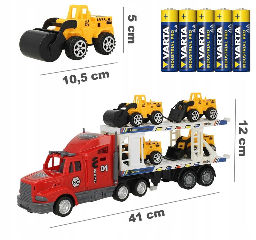[PACZB][5] Large RC Truck + 4 Construction Vehicles (U953 + 5x B17) U953Z