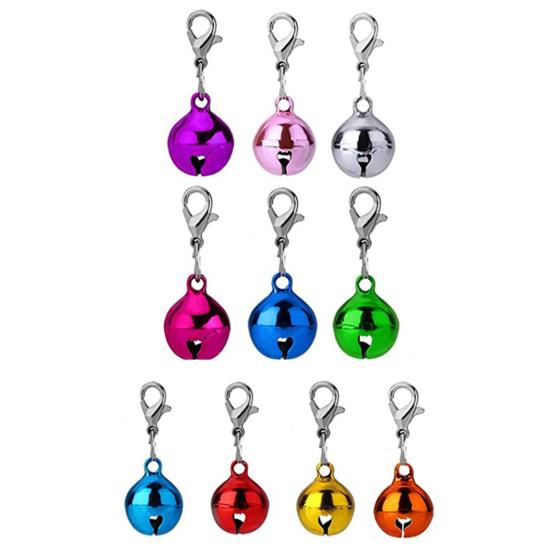 Pet Bells Vibrant Color Smooth Surface Lobster Clasp Design High Durability Easy-wearing Dress Up Metal Pet Cat Dog Collar Accessories Jingle