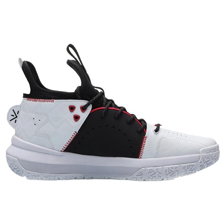 Li Ning Rutschfest Abriebfest Mittelhohe Basketballschuhe Herren Schwarz Weiß ABAP079-1
