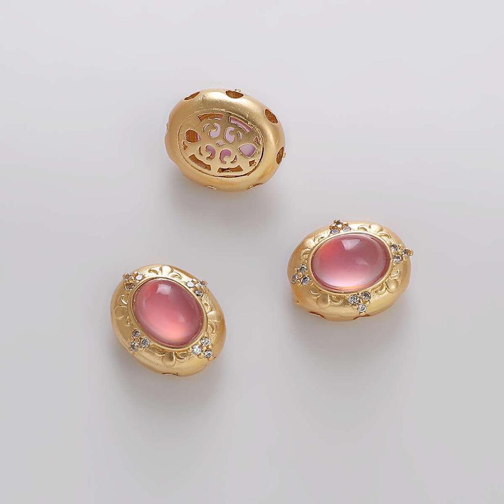 Handmade Copper Gold Spacer Beads: Zircon Jade Loose Gemstones for DIY Necklaces, Bracelets, Jewelry, and Pendant Accessories