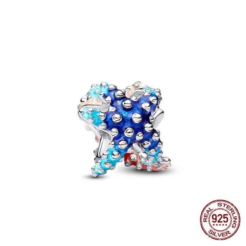 Charm Copper Marine Life Starfish Turtle Charm Bead Fits Women 3Mm Original Bracelet Necklace Diy Fine Jewelry Gift