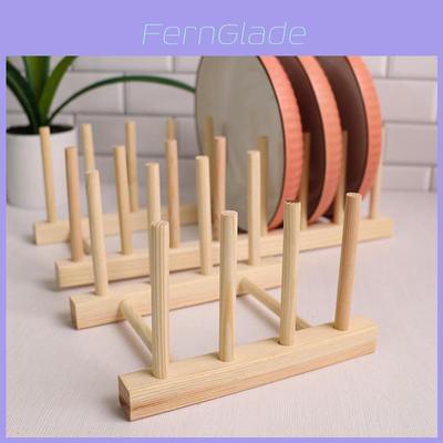 Wooden Dish Rack With Drip Tray For Kitchen Storage And Organization