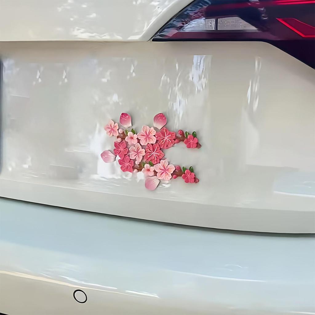 Car Window Decals Auto Removable Waterproof Decoration Blossom Flower Car Decals Set For Safe Driving Truck Wall Laptop Rearview
