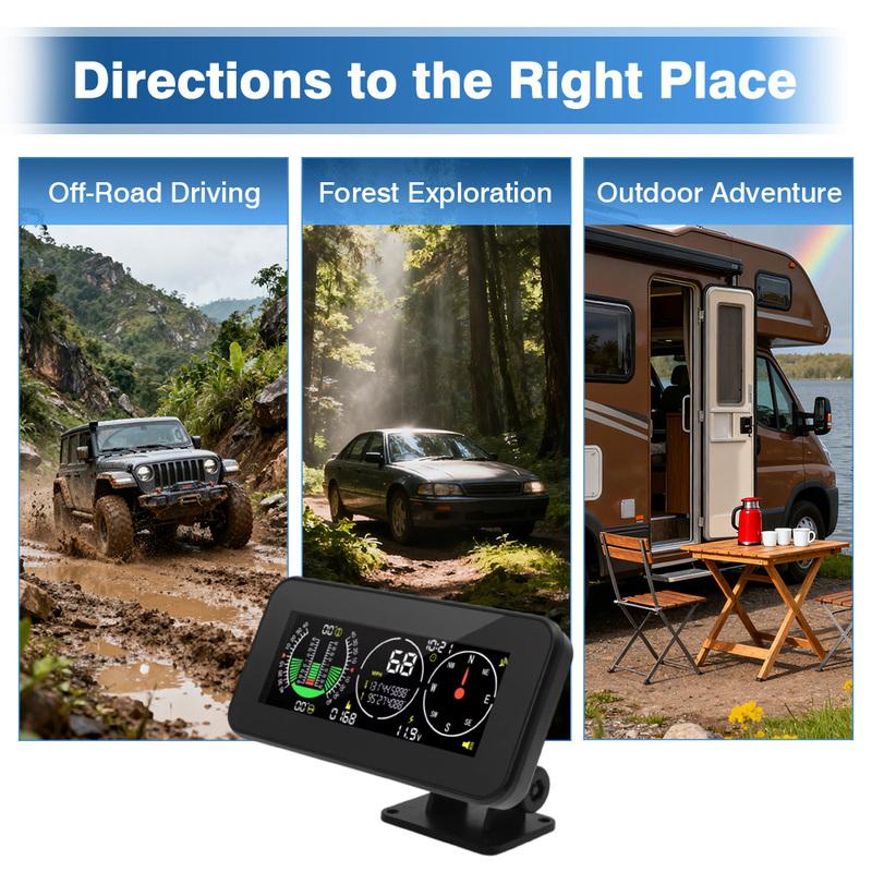 GPS Smart Inclinometer Car Digital Display Dash Dashboard Tilt Pitch Angle inclinometro Auto HUD Intelligent Slope Meter