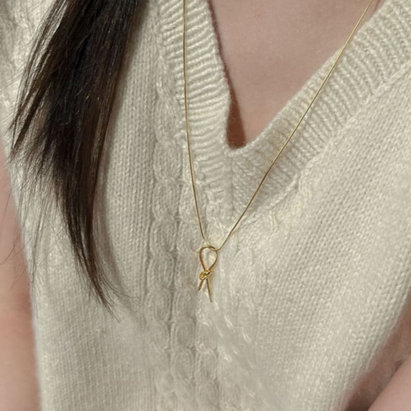 Youngglow Silver925 Knot Snake Chain Necklace (2color)