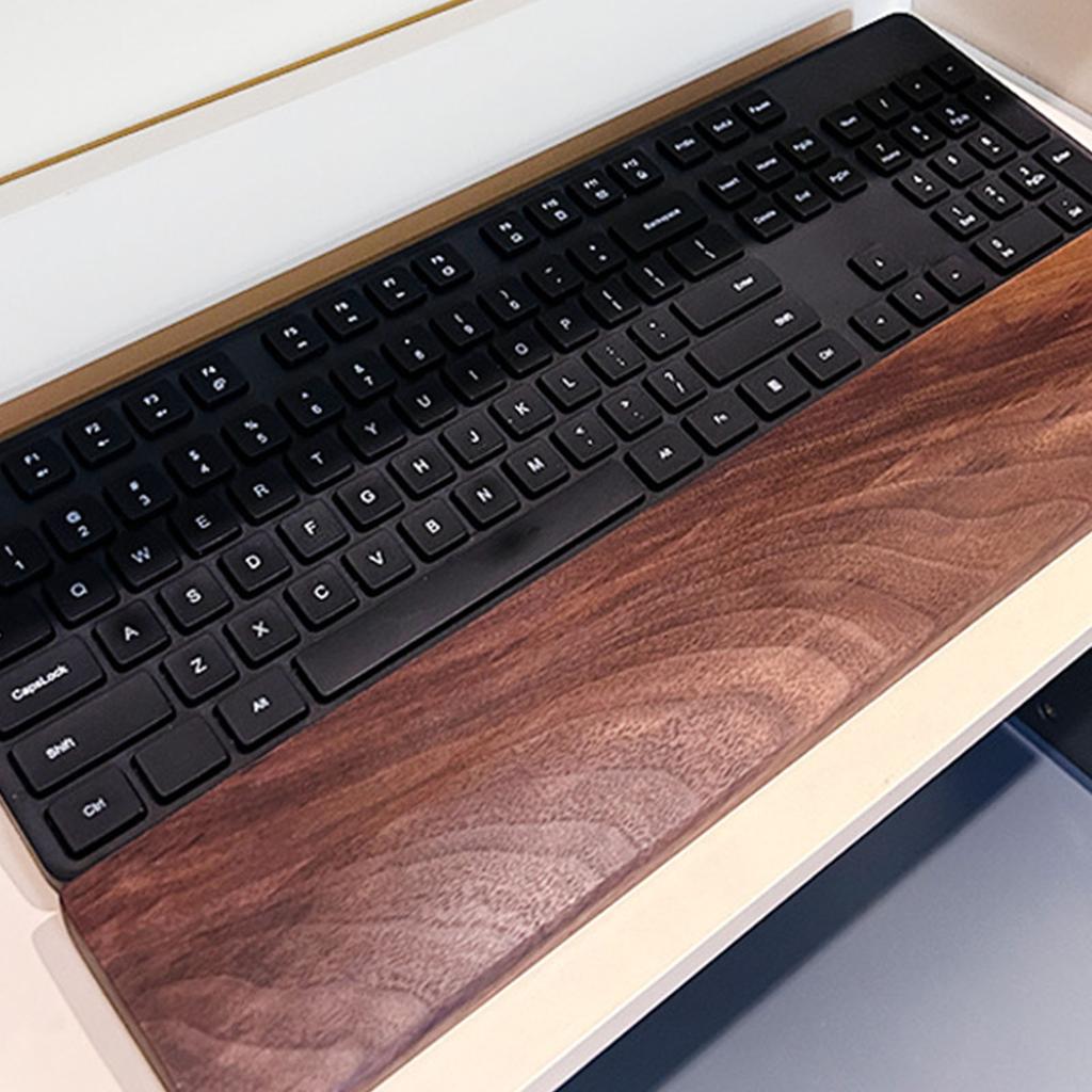 Wooden Keyboard Wrist Rest Ergonomic Comfortable Anti Slip Walnut Wood Mechanical Keyboard Palm Rest For Office