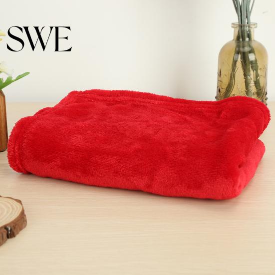 Couvertures en Polaire Corail Couleur Unie Peluche Couleur Unie Universelle Épaisse pour Canapé Canapé Couverture en Fourrure